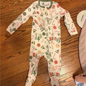 Festive Kids Elf Themed Copper Pearl One Piece Pajama